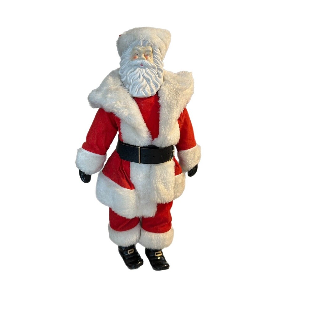 Vintage House Of Lloyd Santa Claus Doll W Stand Porcelain Cloth Body  17” Tall - Picture 2 of 5